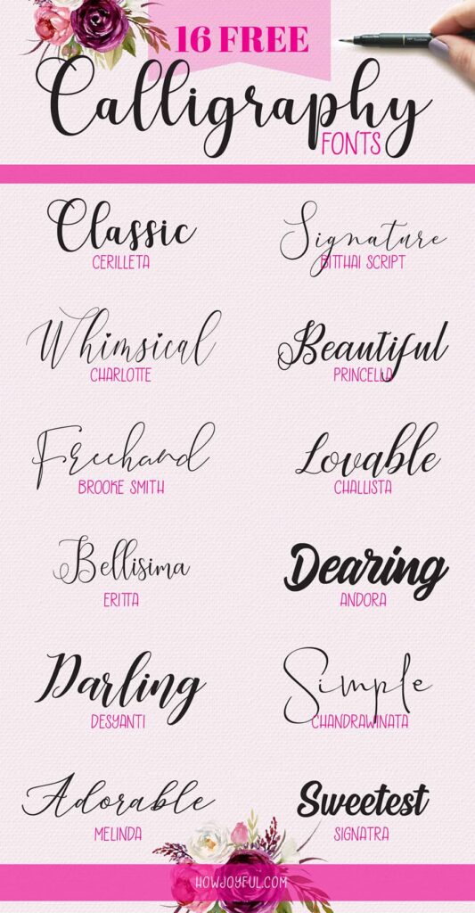 Free Calligraphy Fonts